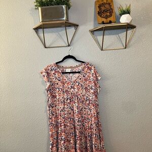 Knox Rose Pink and Blue Floral Blouse